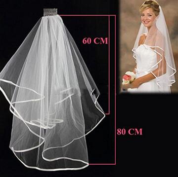B045 The bride marriage yarn double ribbon serging  modelling veil and combs